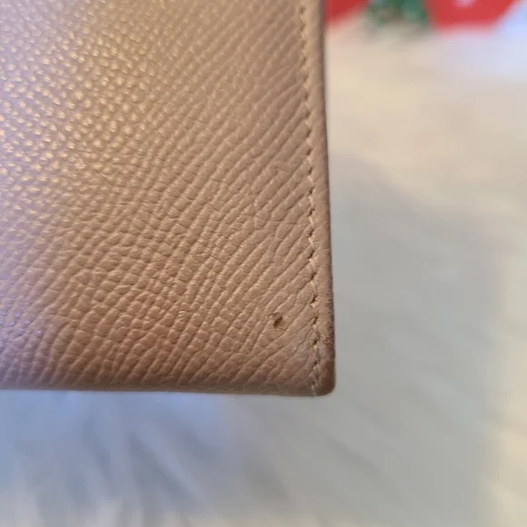 BVLGARI Dusty Rose Pink Leather Authentic Logo Long Bifold Wallet